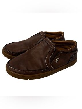 BORN Boys Brown Loafers Dress Shoes Sz 10 Western Cowboy Classic Casual Neutral